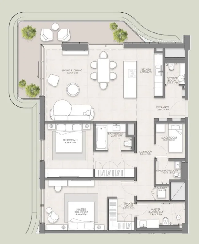 2 bedrooms in sass hieght